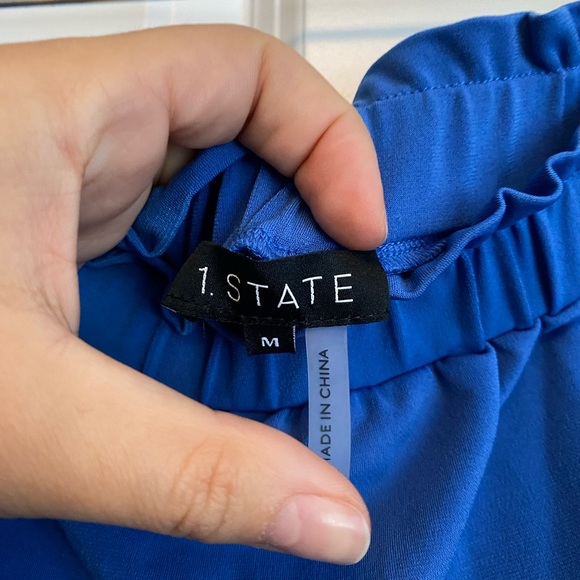 1.State Strapless Tapered Leg Jumpsuit w/Pockets - Picture 5 of 6